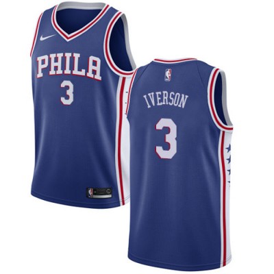 Nike Philadelphia 76ers #3 Allen Iverson Blue Youth NBA Swingman Icon Edition Jersey